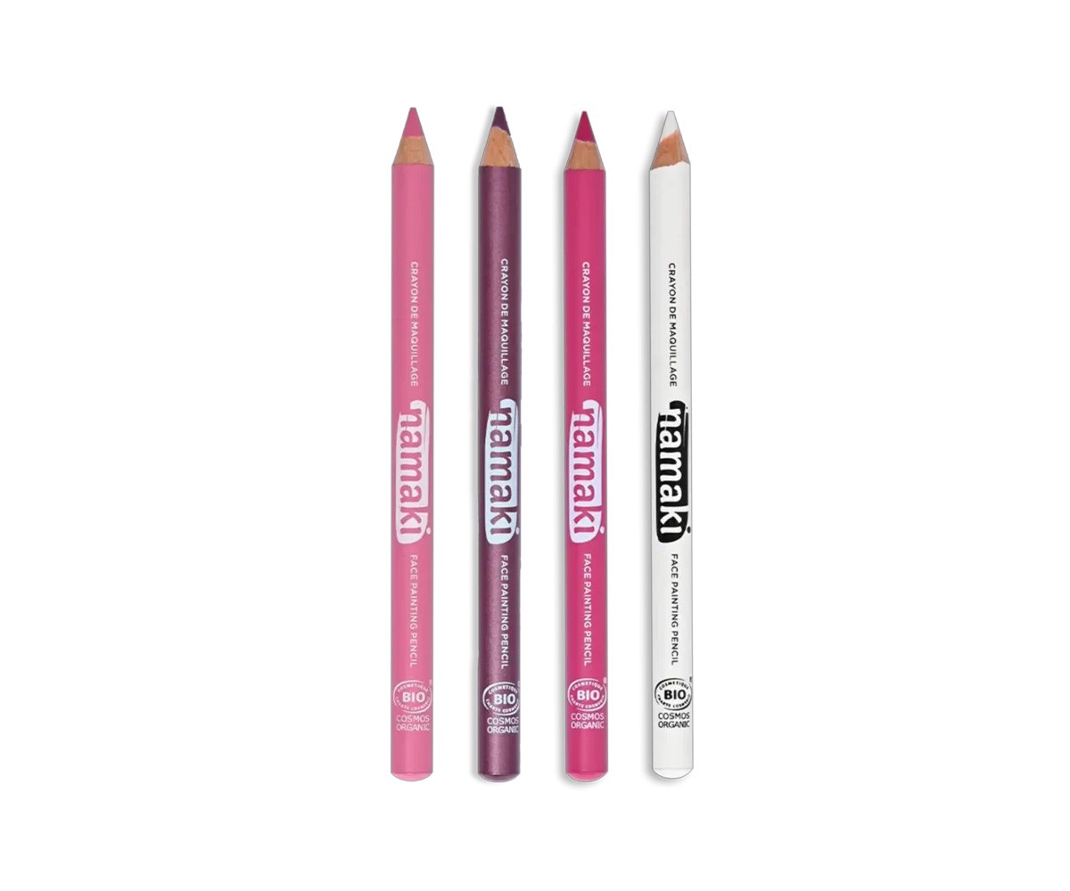 4 Matite Fini Trucco Namaki Viola-Fucsia-Rosa-Bianco