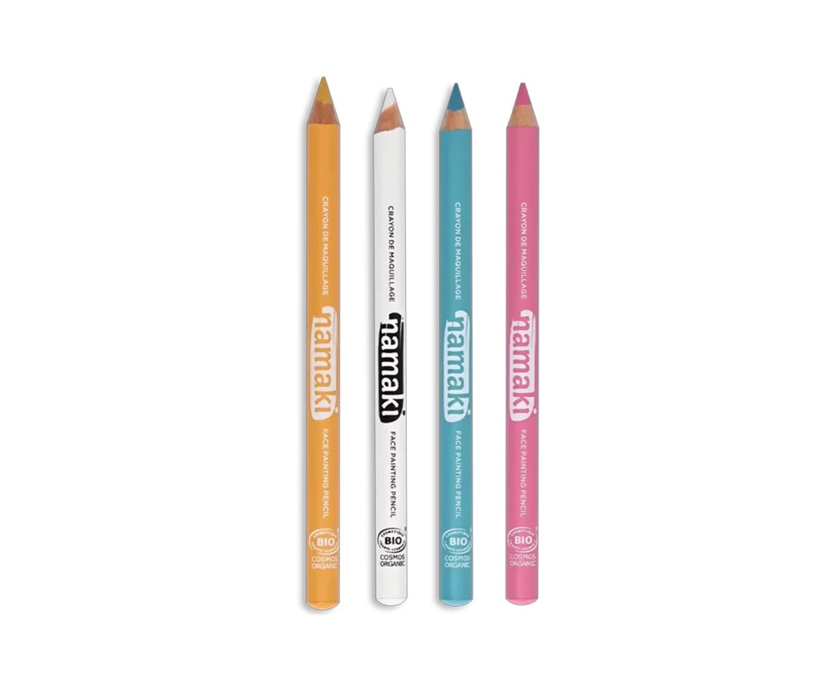 4 Matite Fini Trucco Namaki Giallo-Rosa-Turchese-Bianco