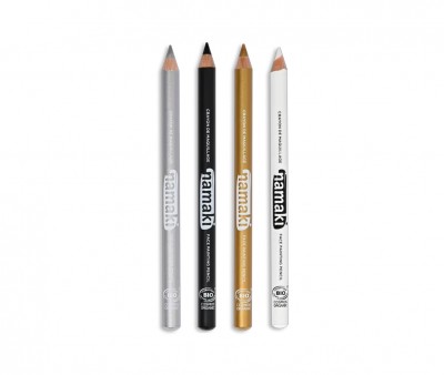 Set 4 Lpices Finos Maquillaje Namaki Oro-Plata-Negro-Blanco