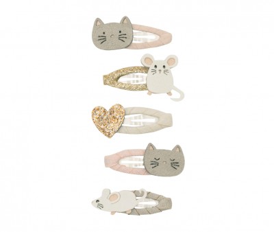 5 Mini Clips Clic Clasc Cat & Mouse