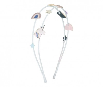 Diadema Doble Celeste Unicorn Alice