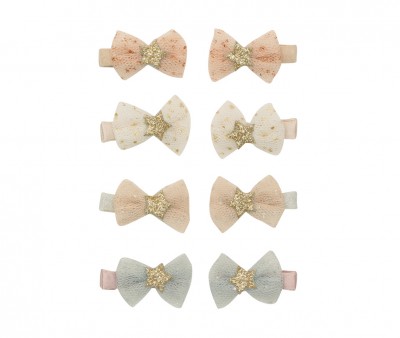 8 Mini Pinzas de Pelo Tutu Bow