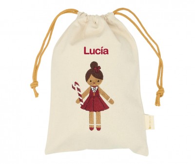 Sacco Natale Piccolo Gingerbread Girl Personalizzabile