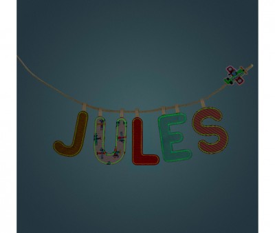 Lettera Tela Lilliputiens Fosforescente L Rosso