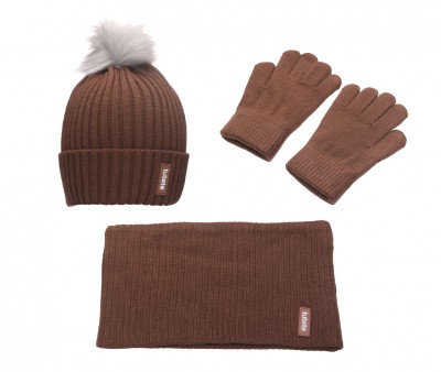 Conjunto de chapu, luvas de inverno + gola de pescoo Buff Funny Letters