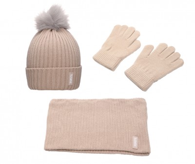 Conjunto de chapu, luvas de inverno + gola de pescoo Buff  Geometric Letters