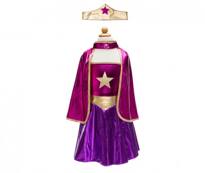 Disfraz Infantil Superhroe Star con Capa y Diadema 4-6 aos