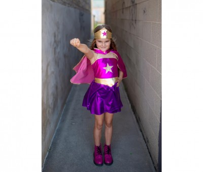 Disfraz Infantil Superhroe Star con Capa y Diadema 4-6 aos