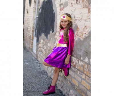 Disfraz Infantil Superhroe Star con Capa y Diadema 4-6 aos