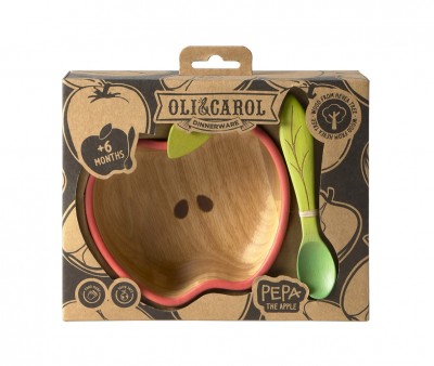 Vajilla Infantil Bol y Cuchara de Madera Pepa The Apple