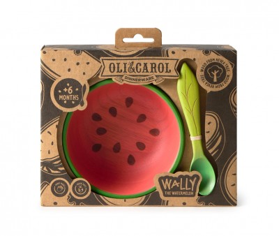 Vajilla Infantil Bol y Cuchara de Madera Wally The Watermelon