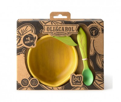 Vajilla Infantil Bol y Cuchara de Madera Lou The Lemon