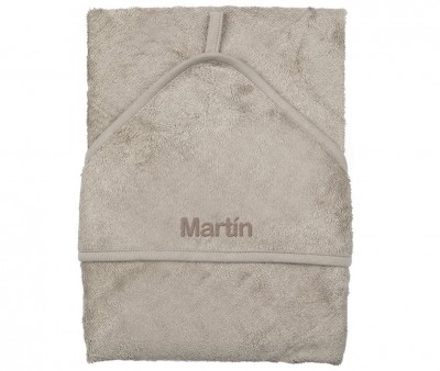 Large Feather Grey Personalized Bath Towel Cape