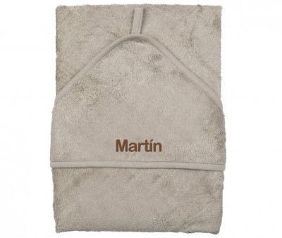 Large Feather Grey Personalized Bath Towel Cape