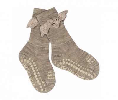 Calcetines Suela Antideslizante Lana Merino Light Brown Melange