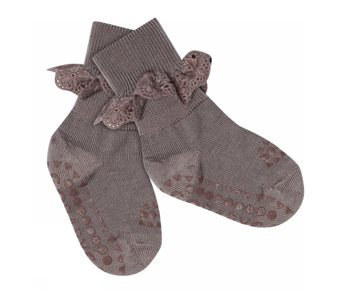 Calzine Antiscivolo Lana Merinos Dark Purple