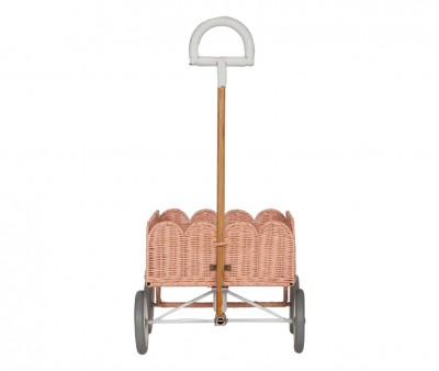 Carrettino Rattan Seashell Pink