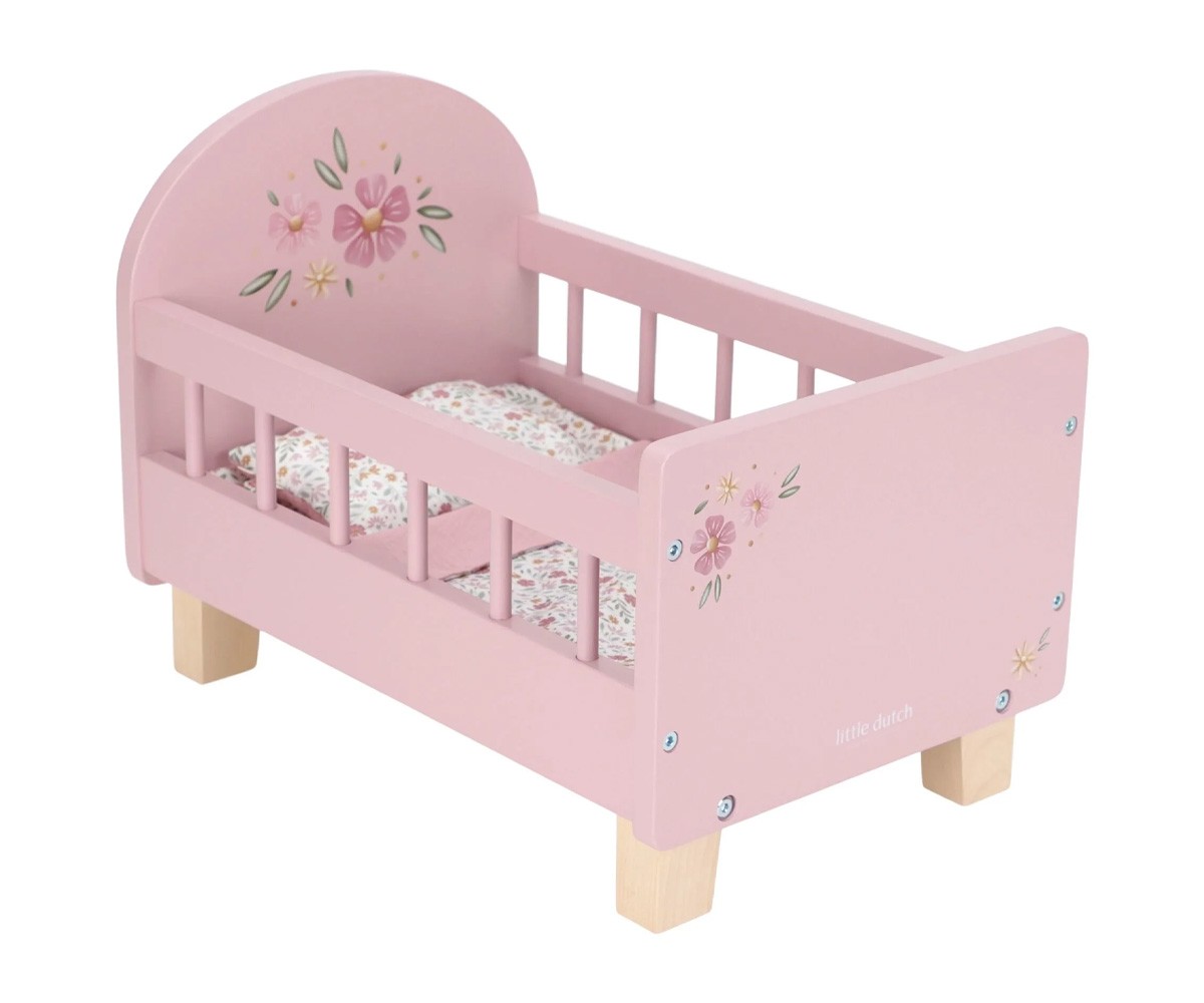 Cama de Madera con Textil para Muecas FSC