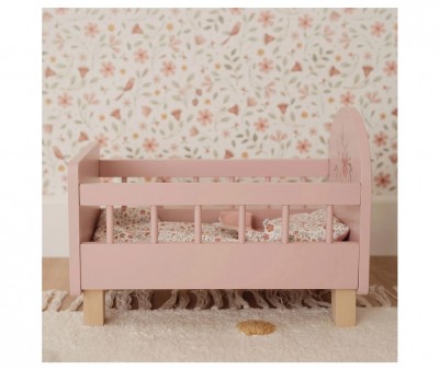 Cama de Madera con Textil para Muecas FSC