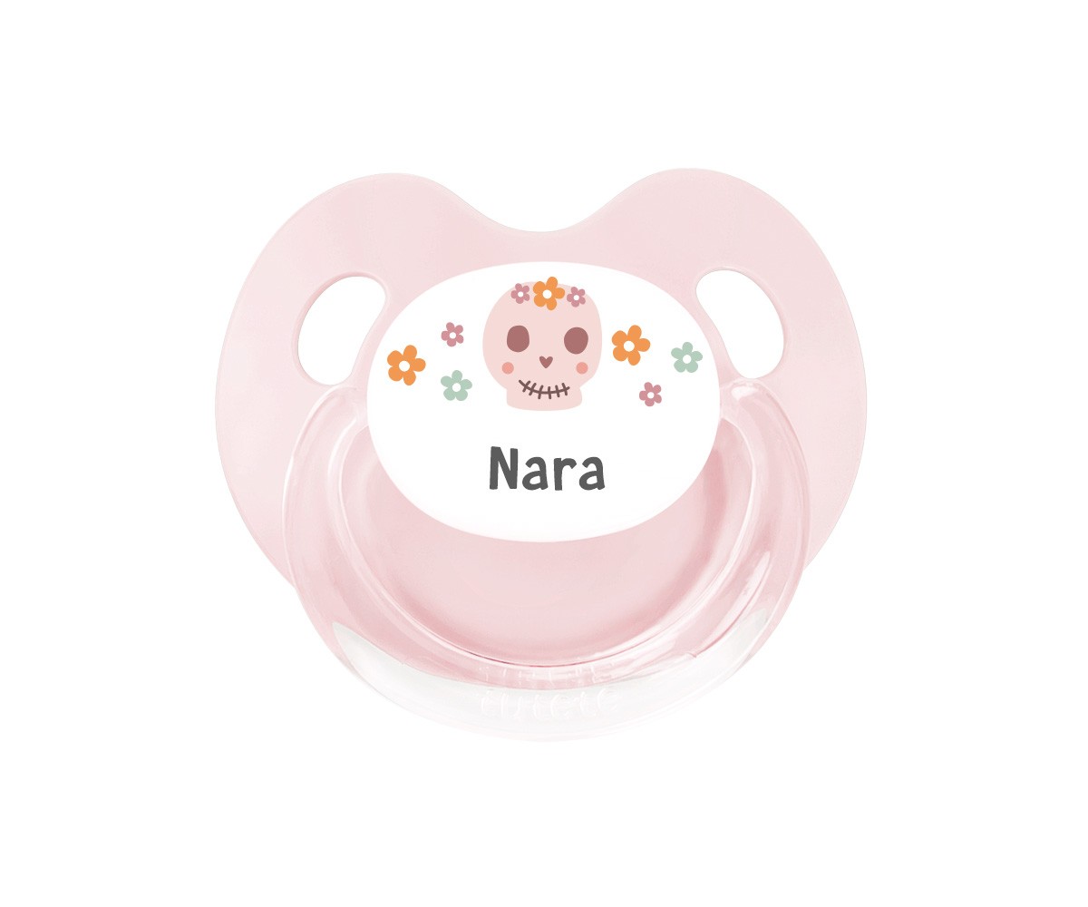 Chupete Personalizado Retro Calavera Flores