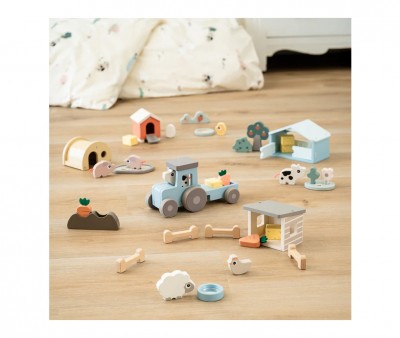 Tracto de Madera Tiny Farm Dotti Azul