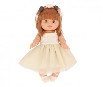 Mueco Gordis Capucine con Vestido Tut Rosella y Corona de Flores