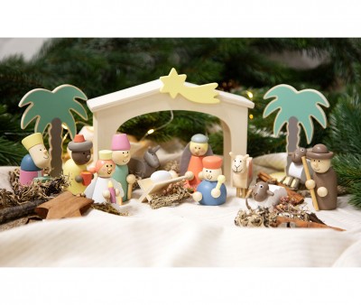 Beln de Madera Cuento de Navidad