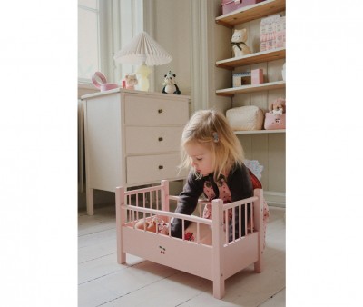 Lettino Bambole Legno Pink