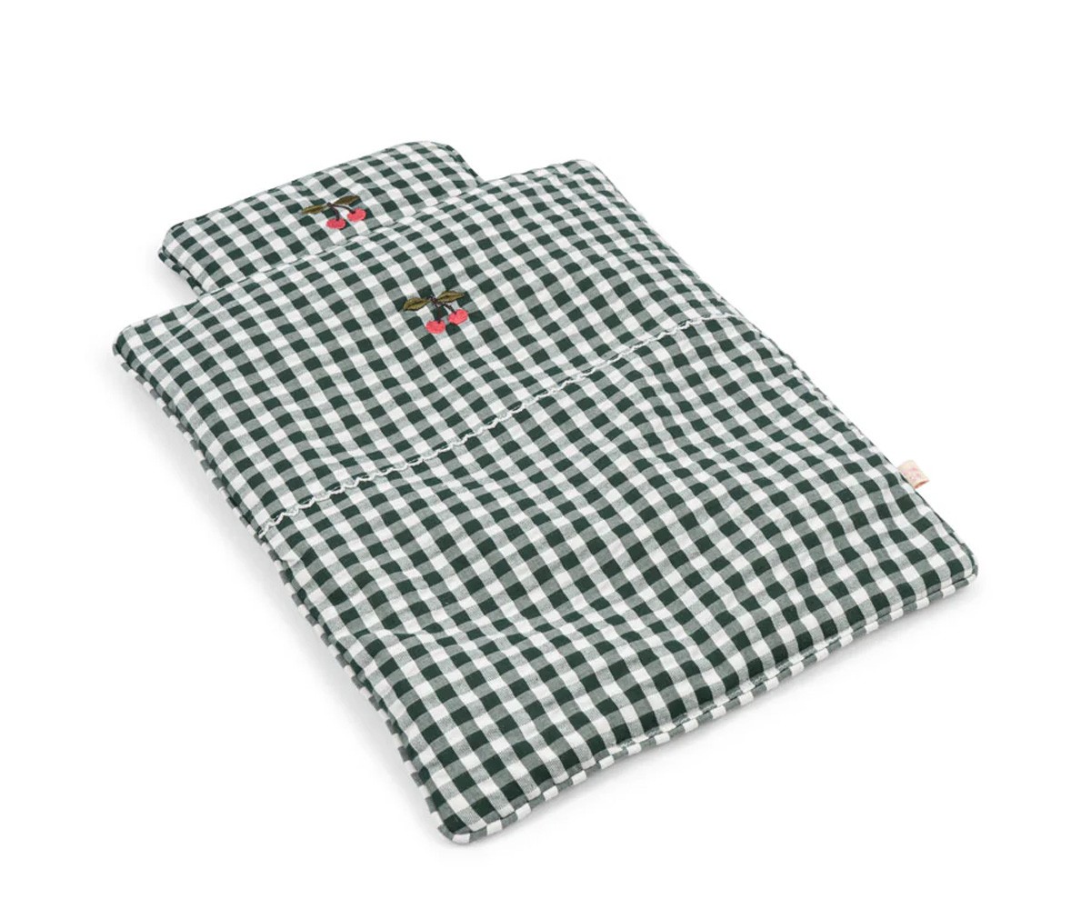 Ropa de Cama para Muecas Green Check