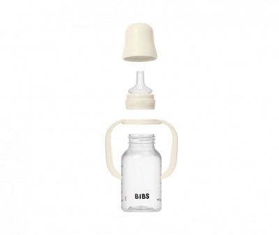 Biberon  BIBS Sippy Plastica con Manici Silicone Ivory 150ml