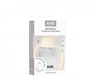Biberon  BIBS Sippy Plastica con Manici Silicone Ivory 150ml