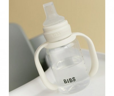 Biberon  BIBS Sippy Plastica con Manici Silicone Ivory 150ml