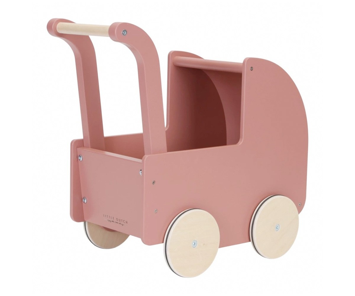 Wooden Pram with Soft Doll