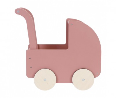 Wooden Pram with Soft Doll