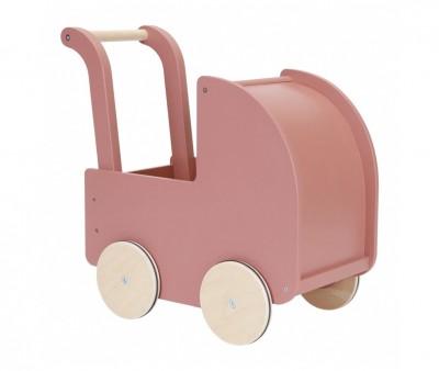 Wooden Pram with Soft Doll