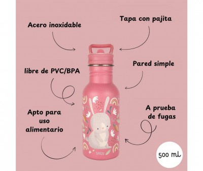 Botella Acero Conejo 500ml