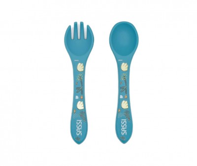 Set de Cuchara y Tenedor de Silicona Elefante