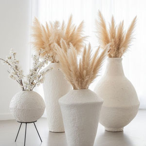 JARRONES PAPE MACHE BLANCO - J-LINE