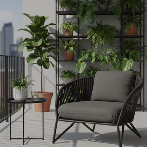 BUTACA "BRANZIE" CUERDA NEGRA(KAVE HOME)