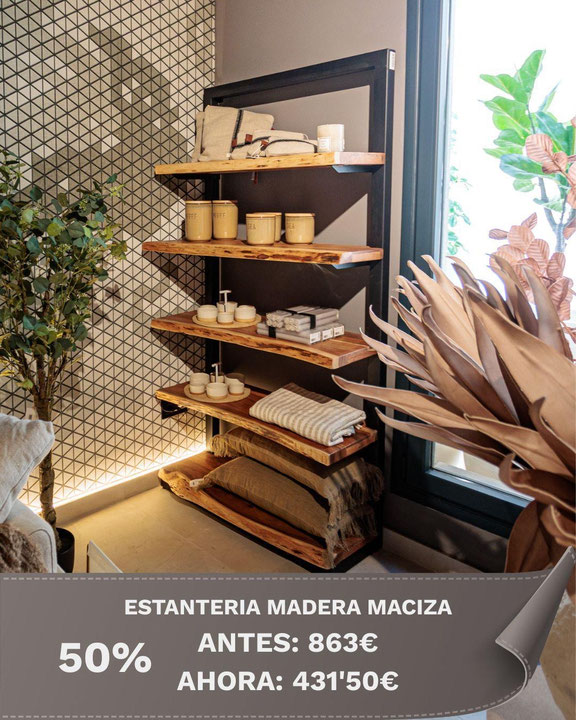 ESTANTERIA MADERA HIERRO NEGRO