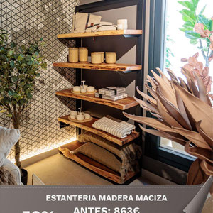 ESTANTERIA MADERA HIERRO NEGRO