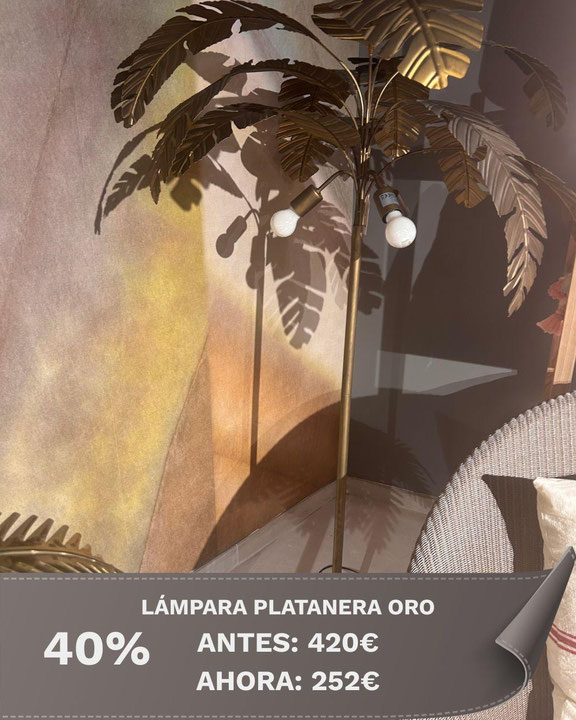 LAMPARA PLATANERA ORO