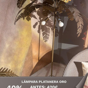 LAMPARA PLATANERA ORO