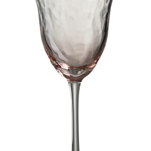 COPA VINO IRREGULAR VIDRIO ROSA