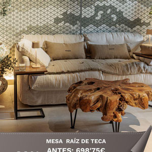 MESA CENTRO NATURAL  RAIZ TECA