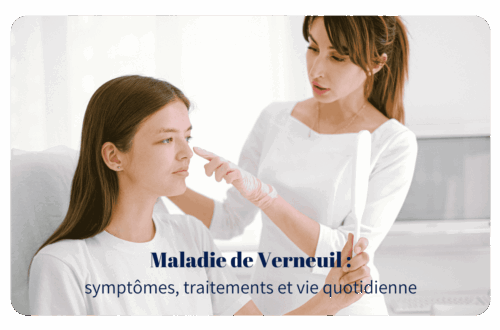 La maladie de Verneuil, également connue sous le nom d'hidrosadénite suppurée, est une affection dermatologique chronique inflammatoire qui touche les follicules pileux dans certaines zones du corps riches en glandes apocrines. Cette pathologie se caractérise par des nodules douloureux, des abcès et, dans les cas avancés, par la formation de trajets fistuleux et de cicatrices hypertrophiques.