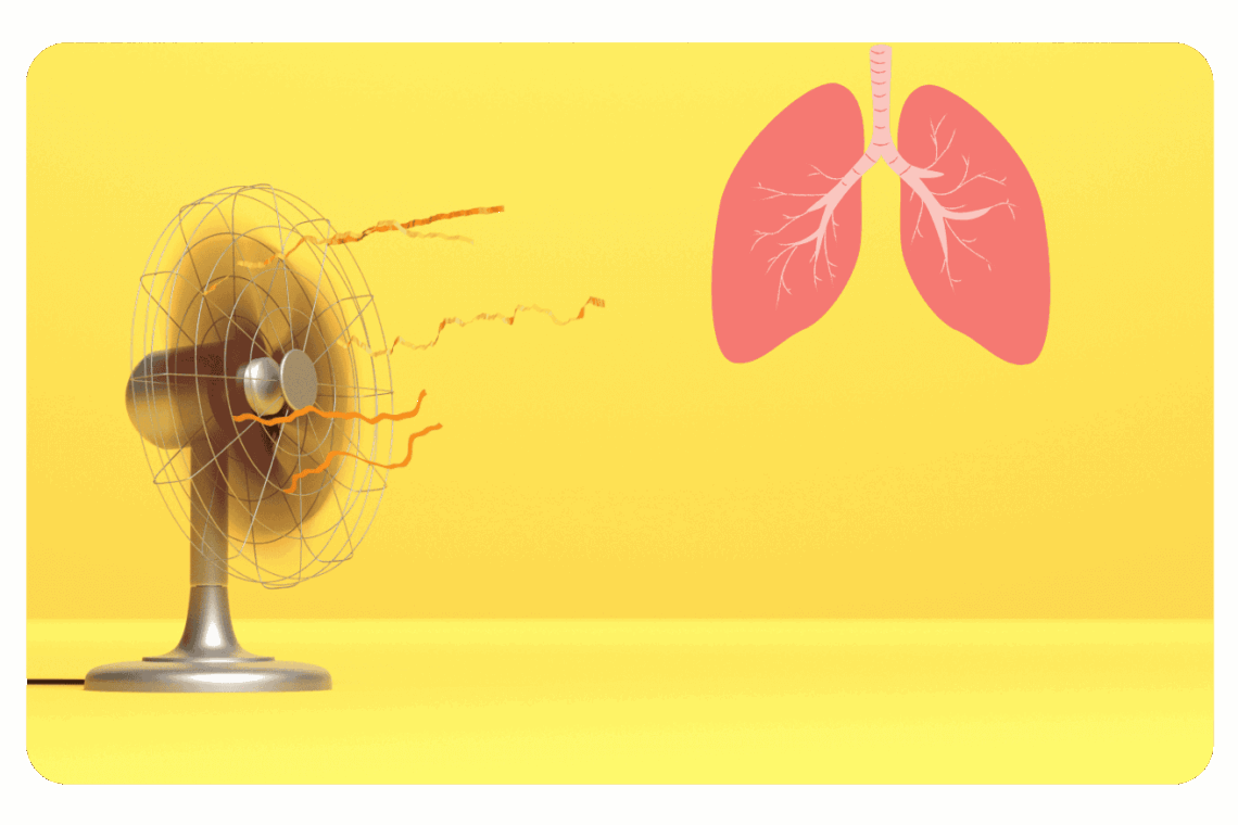 poumons qui brule pendant la canicule à cause de la couche d'ozone