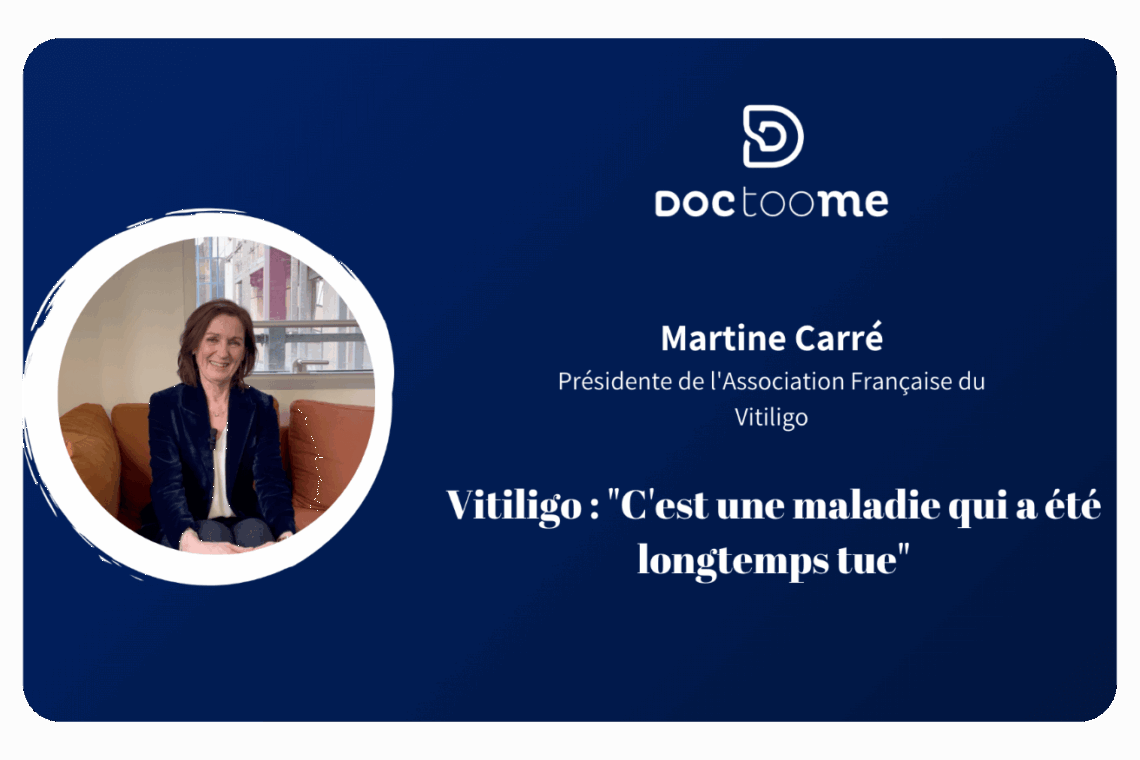 Je m'appelle Martine Carré, je suis présidente de l'Association française du Vitiligo depuis plusieurs années. J’ai moi-même été diagnostiquée à l’âge de 34 ans, et c’est ce vécu personnel qui m’a naturellement conduite à rejoindre l’association, puis à m’y investir pendant plus de 30 ans.