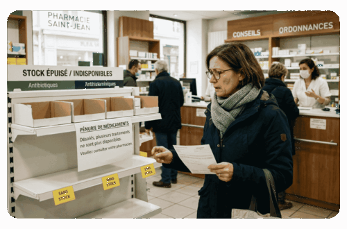 épuisement des médicaments en pharmacie