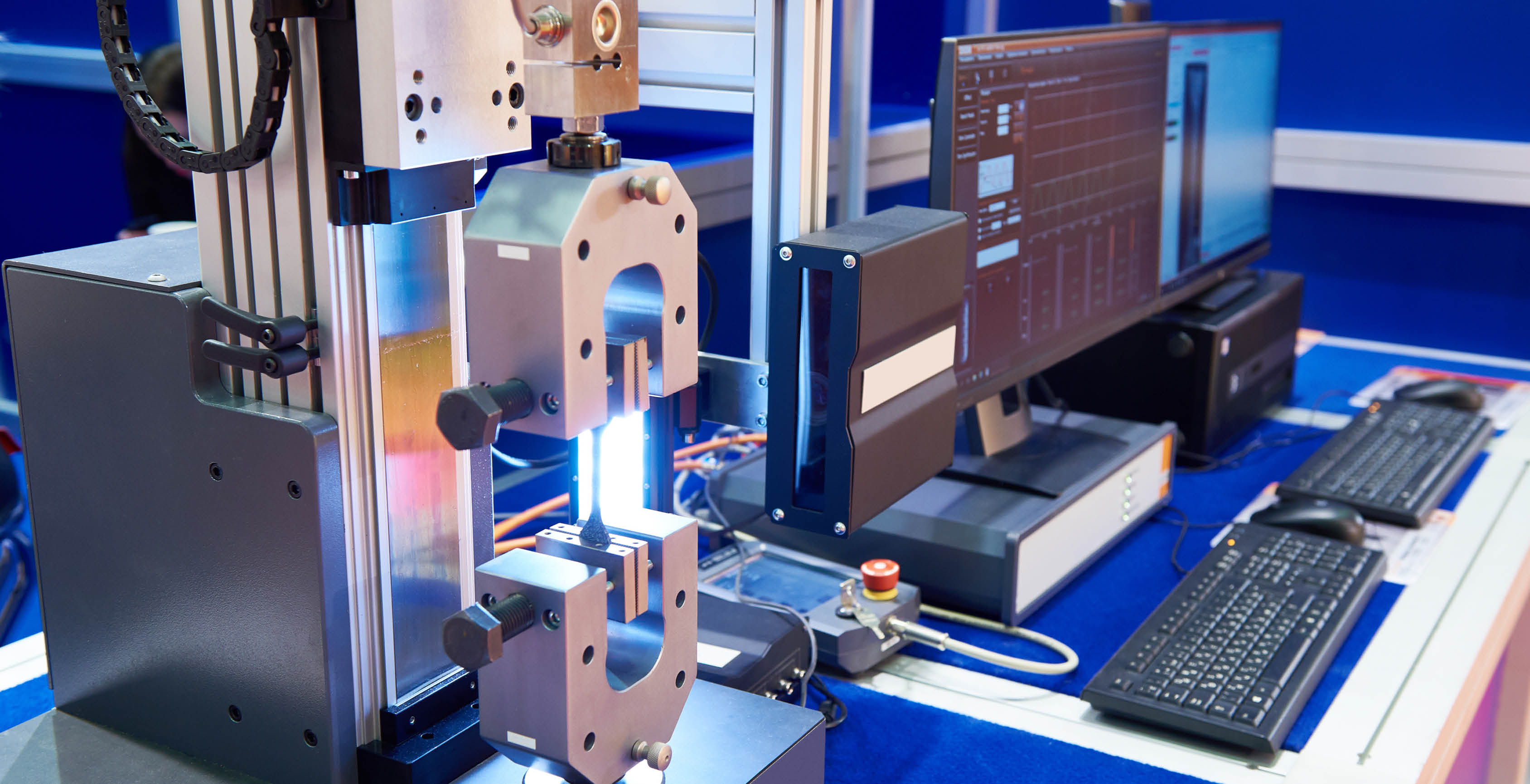 Electromechanical machines for testing materials for tensile, compression, bending, longterm strength